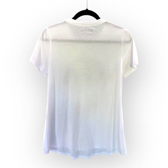 Harry Potter Hogwarts Metallic Graphic Juniors' White Gold T-Shirt | Sz L | NWOT - Picture 6 of 6